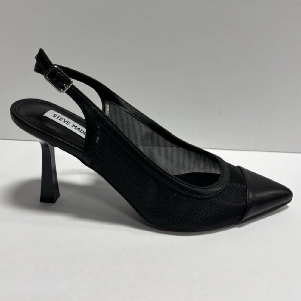 Steve Madden Women’s Leisl, Black Slingback Pumps, Size 9.5 M